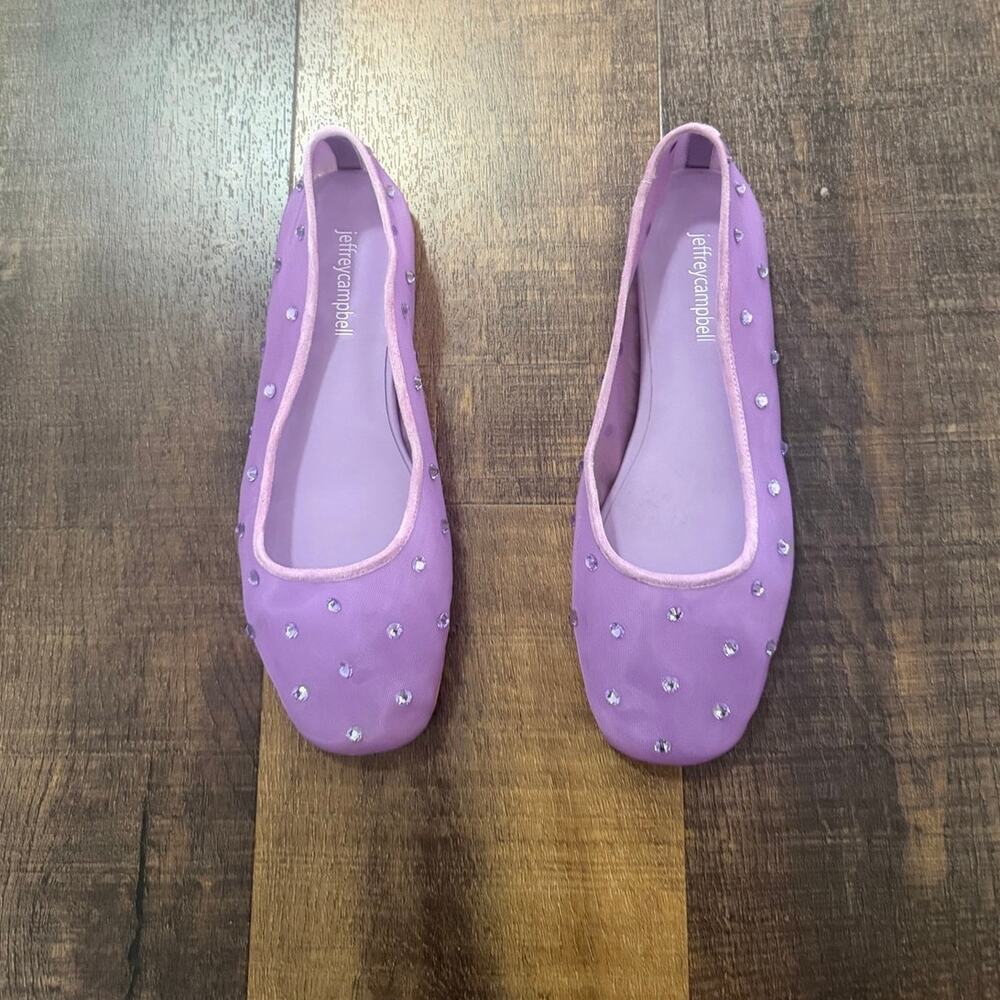 Jeffrey Campbell Lavender Rhinestone Ballet Flats Size 8.5